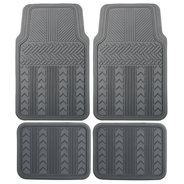 All Weather Car Rubber Floor Mats Max Duty Auto Protection Beige Heavy Duty